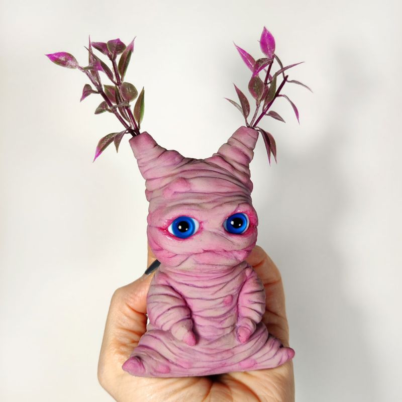 Solid silicone purple Mandrake baby Mani 15 cm (6")